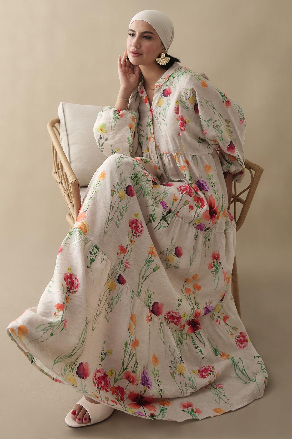 Gardenya Oranj Mango Elbise