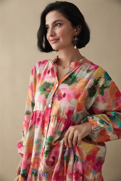 Dalia Pembe Mango Elbise