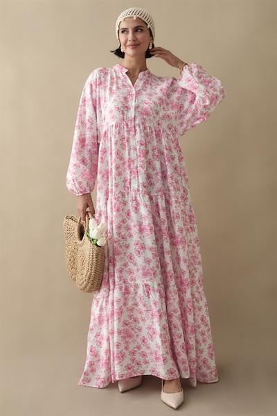 Frezya Pembe Mango Elbise