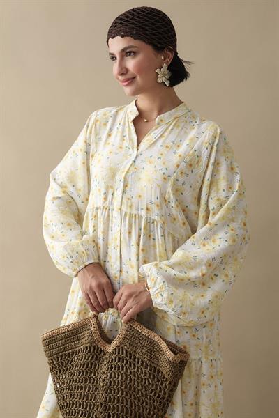 Frezya Sarı Mango Elbise