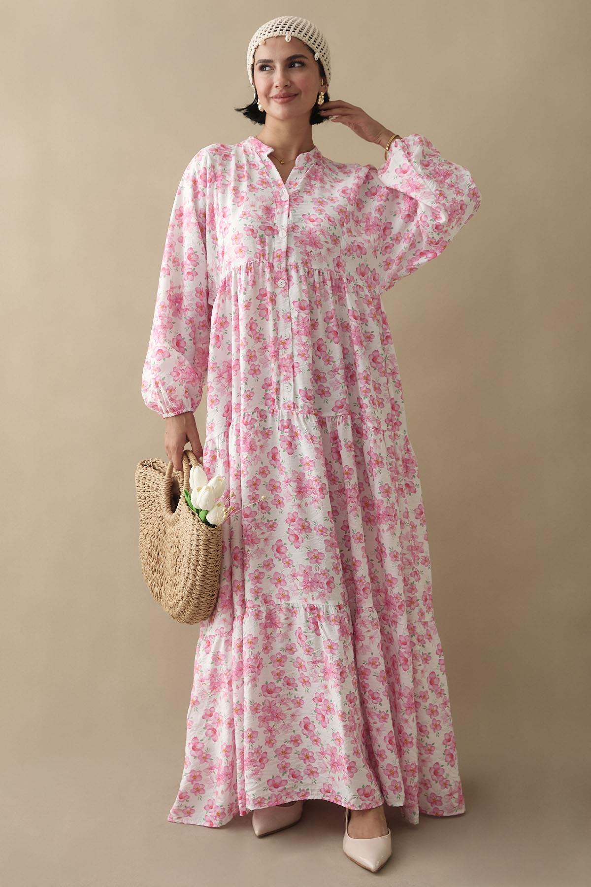 Frezya Pembe Mango Elbise