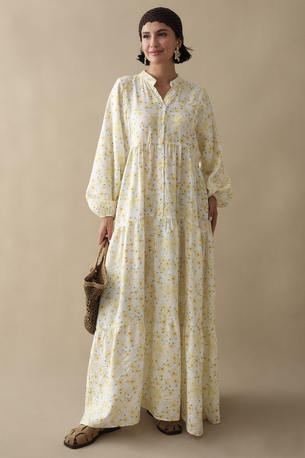 Frezya Sarı Mango Elbise