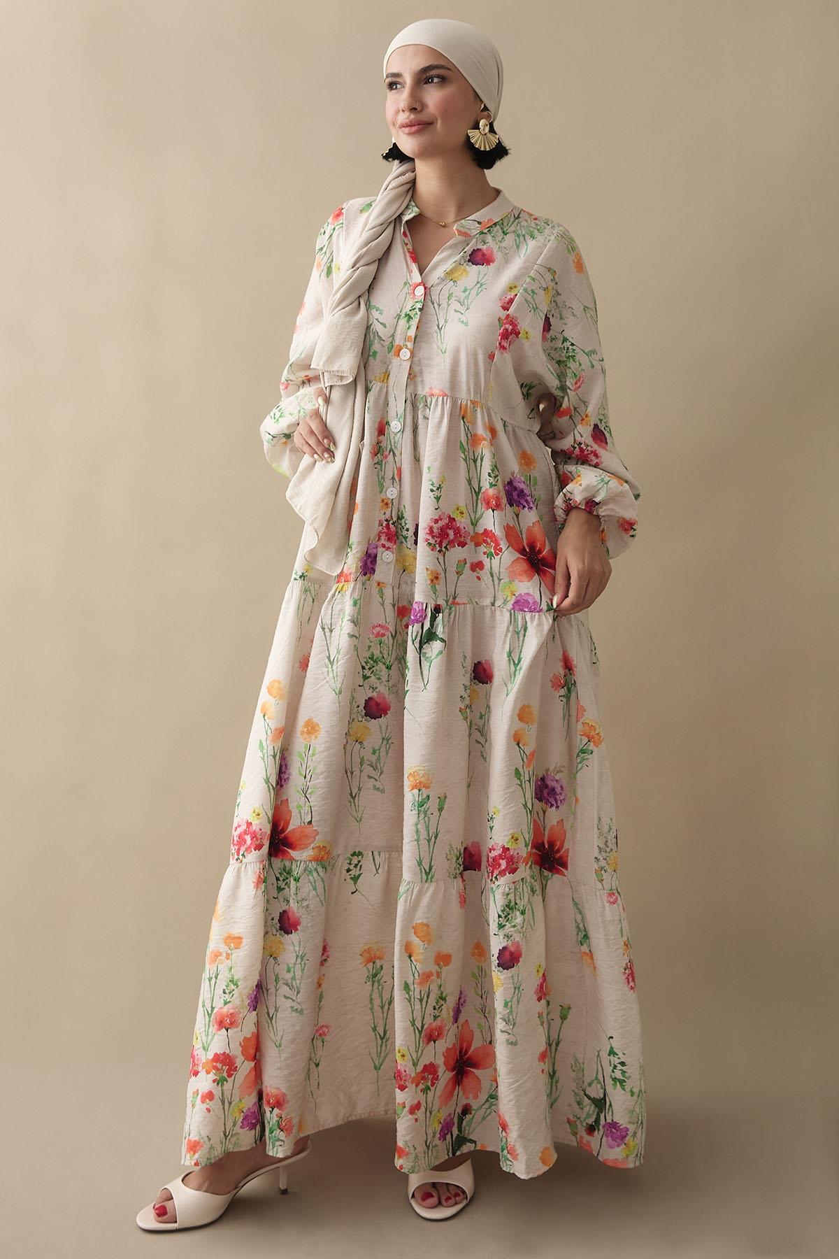 Gardenya Oranj Mango Elbise