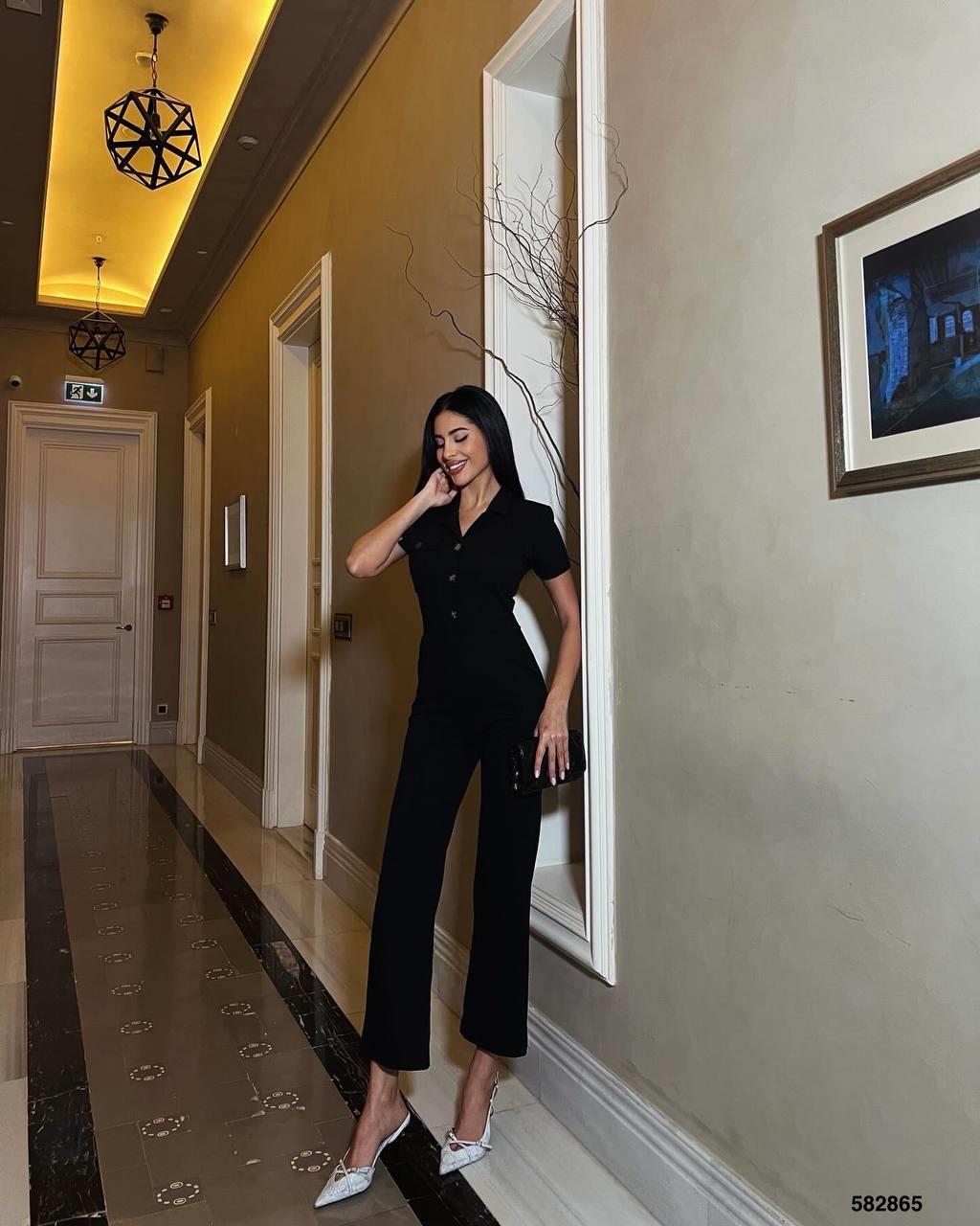 İthal Krep Tulum 582865 Siyah
