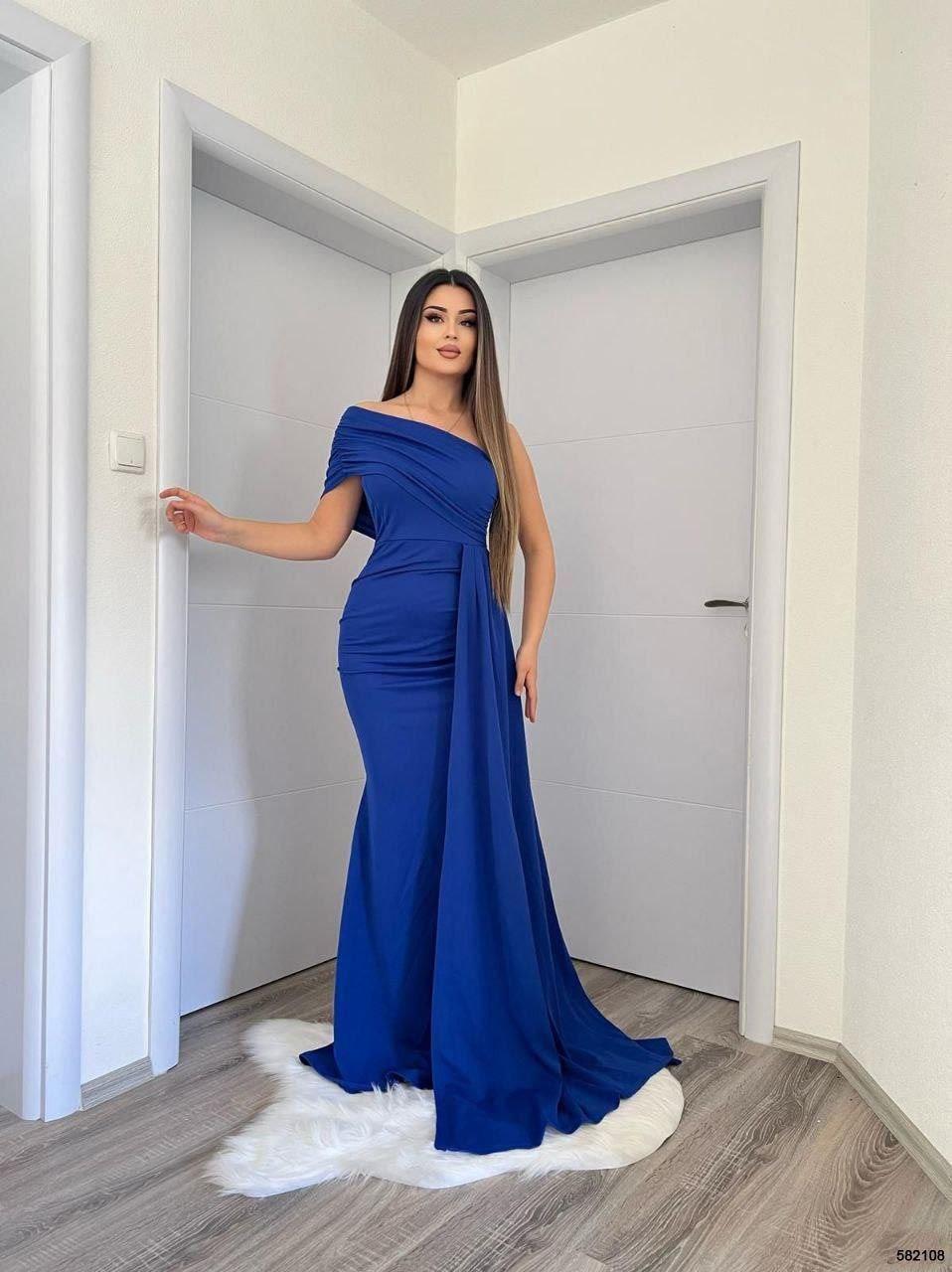 Esnek Kumaş Tek Omuz Yan Kuyruk Detaylı Balık Kesim Abiye Ve Mezuniyet Elbisesi Saks 582108