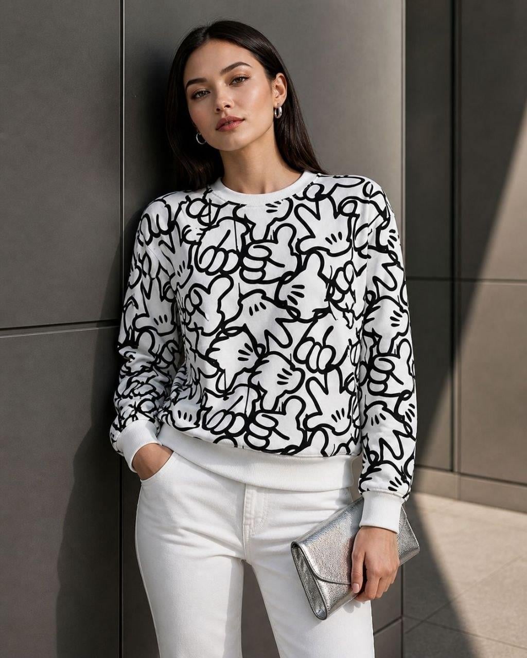iki iplik Sweatshirt 581571 Ekru