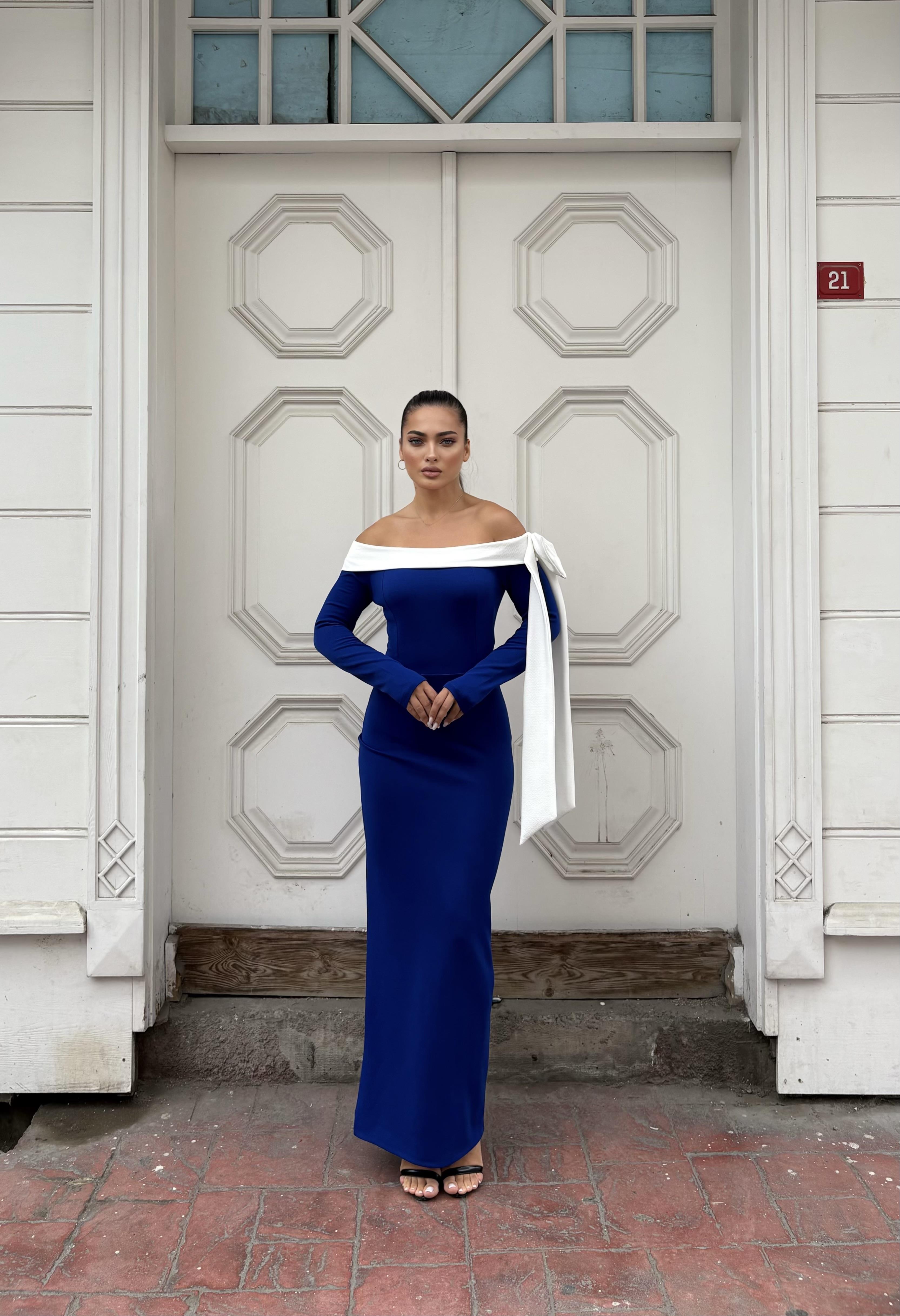 SAKS Beyaz Krep Elbise 583335