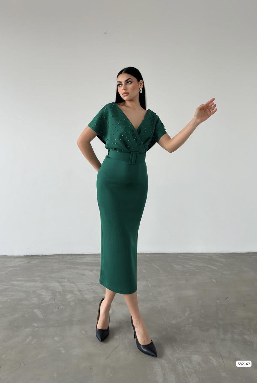 Viola inca Detay  Elbise Yeşil 582167