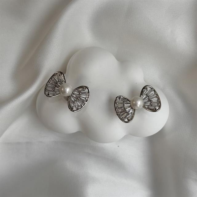 Pearl Bow Küpe Çifti