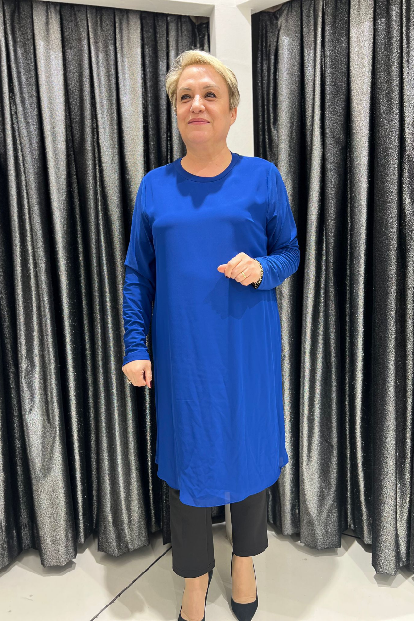Selma Büyük Beden 100 cm Uzun Kol İçlik/Tunik