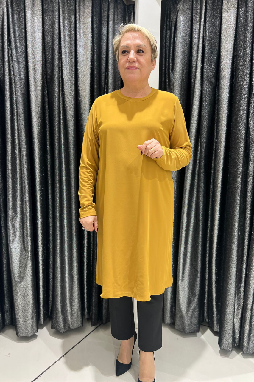 Selma Büyük Beden 100 cm Uzun Kol İçlik/Tunik