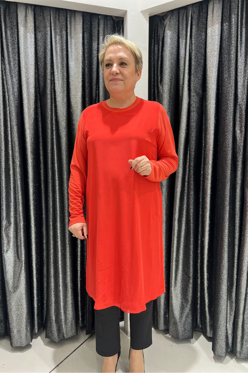 Selma Büyük Beden 100 cm Uzun Kol İçlik/Tunik