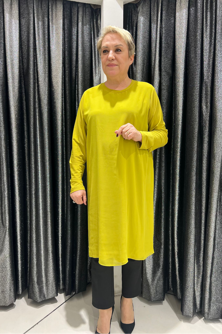 Selma Büyük Beden 100 cm Uzun Kol İçlik/Tunik