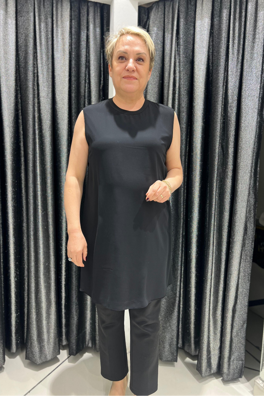 Selma Büyük Beden 90cm Kolsuz İçlik/Tunik