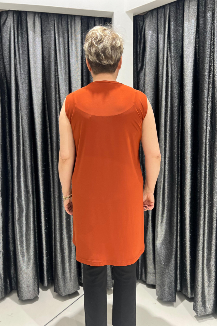 Selma Büyük Beden 90cm Kolsuz İçlik/Tunik