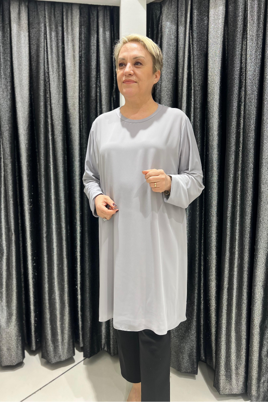 Selma Büyük Beden 90cm Uzun Kol İçlik/Tunik