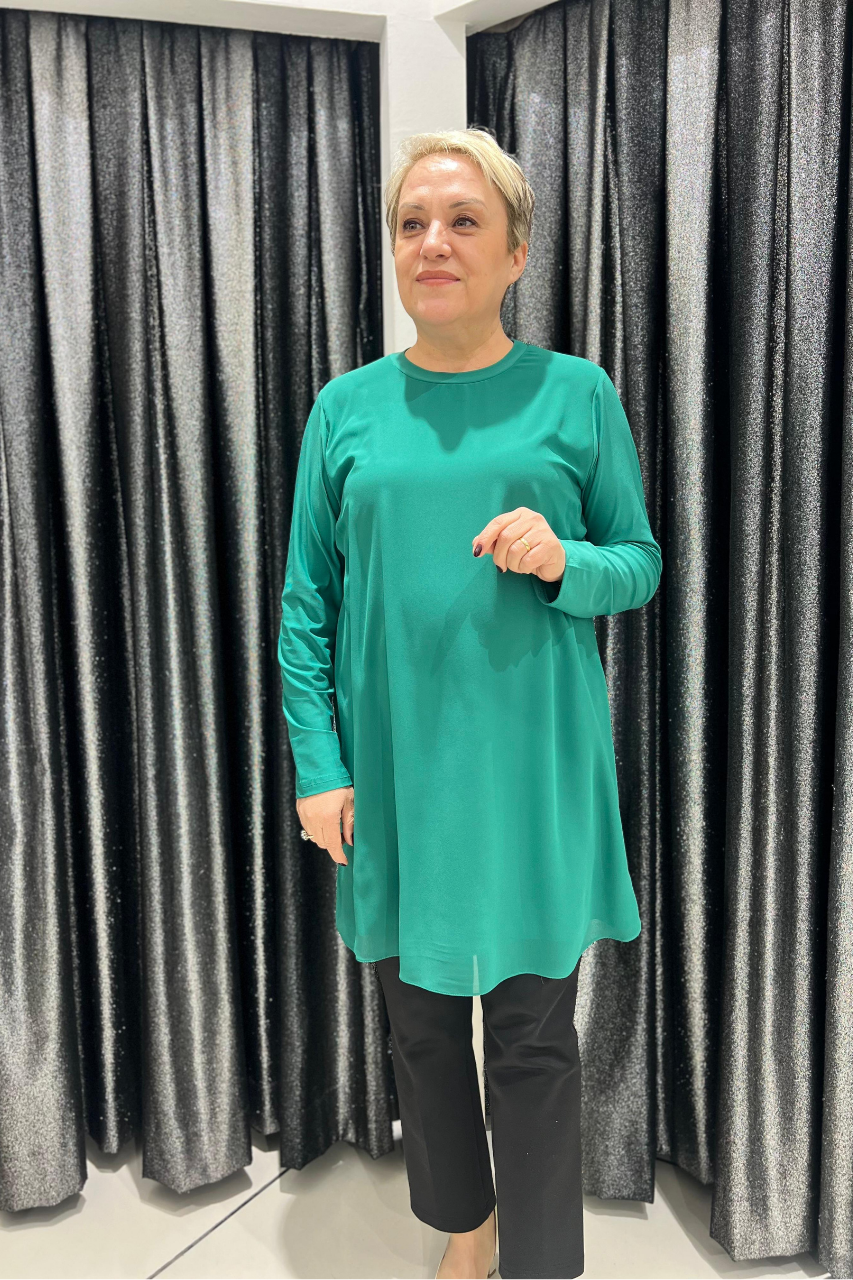 Selma Büyük Beden 90cm Uzun Kol İçlik/Tunik