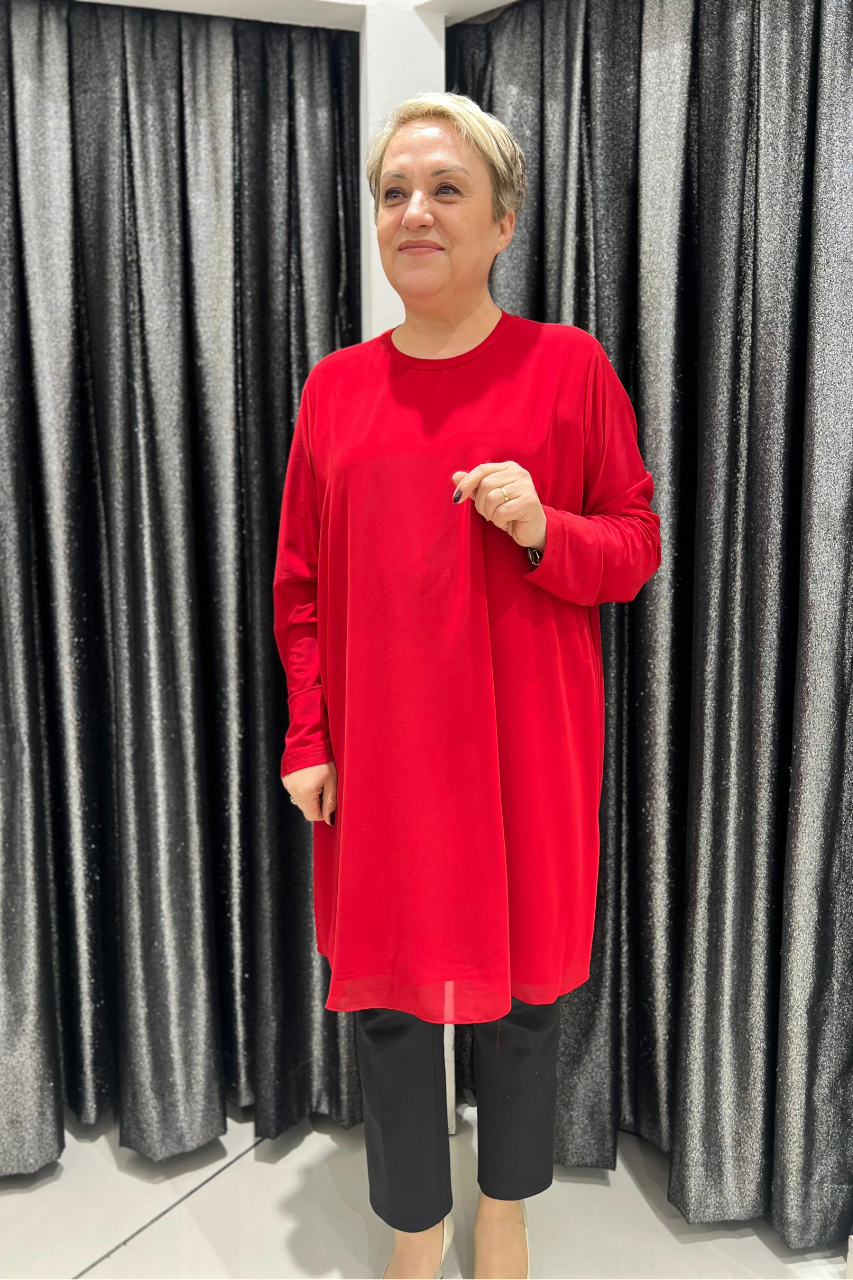 Selma Büyük Beden 90cm Uzun Kol İçlik/Tunik