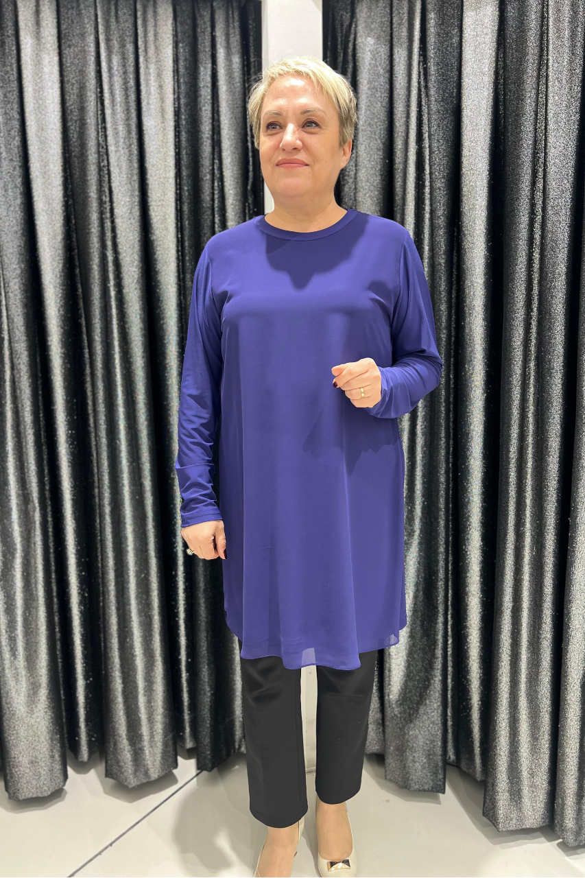 Selma Büyük Beden 90cm Uzun Kol İçlik/Tunik