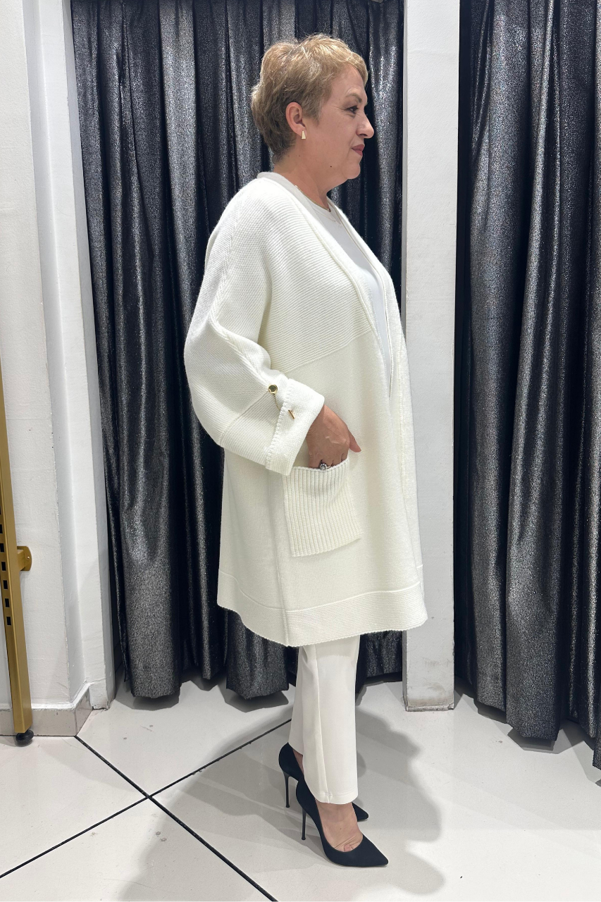 Selma Büyük Beden Açık Ön Cepli Triko Hırka