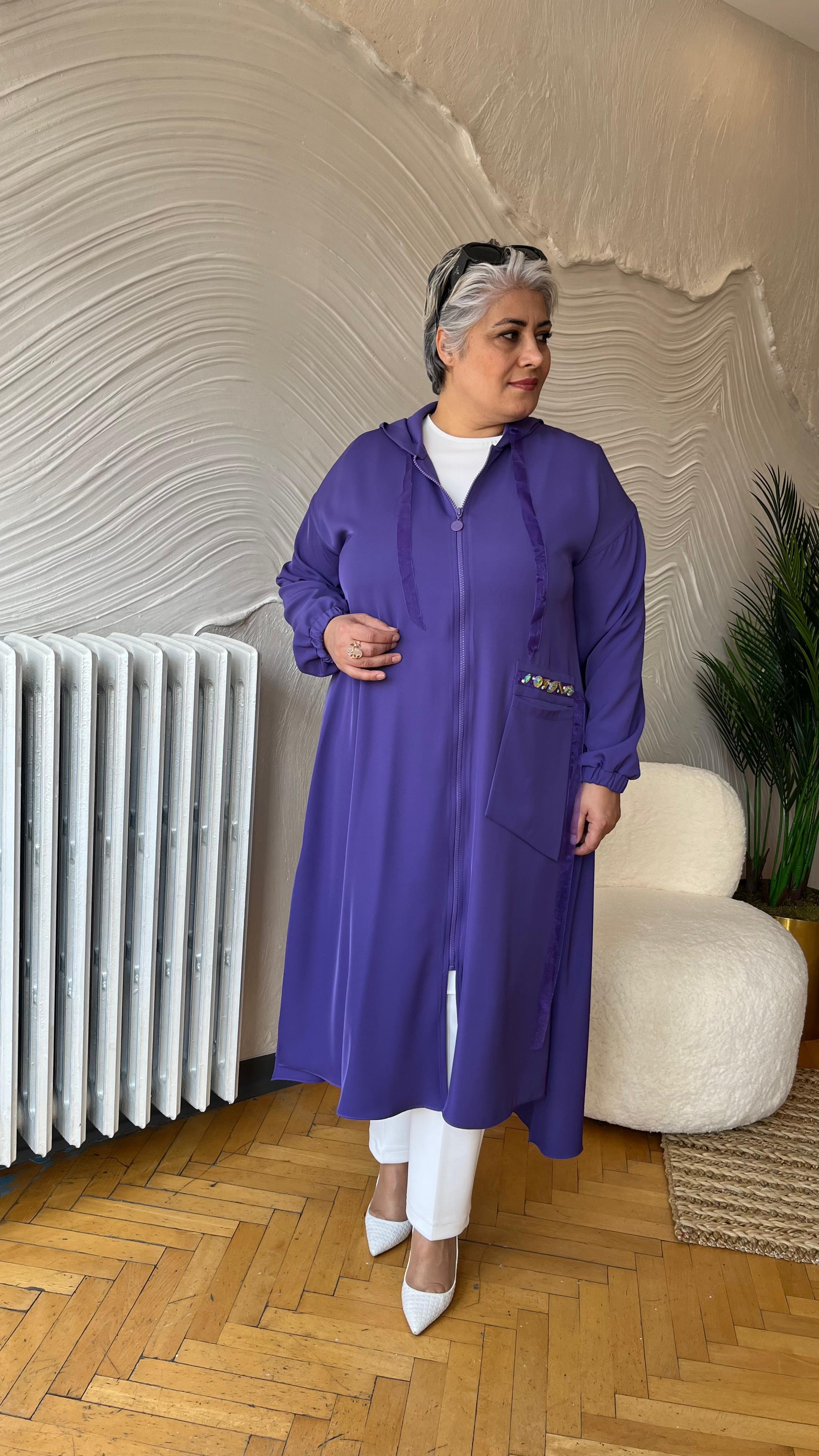 SELMA BÜYÜK BEDEN ASİMETRİK KESİM SALAŞ KAP