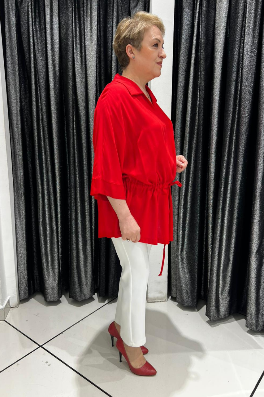 Selma Büyük Beden Büzgü Detaylı Bluz