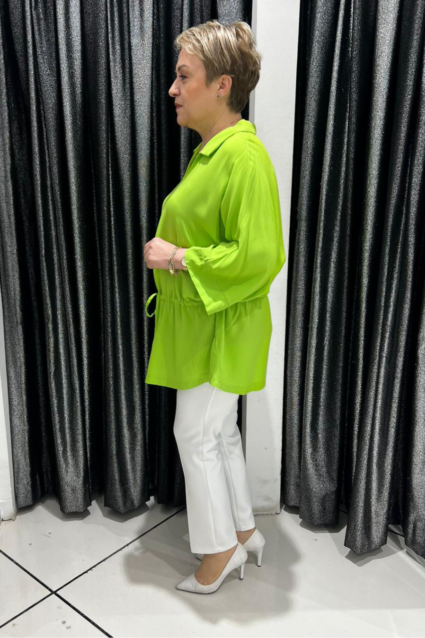 Selma Büyük Beden Büzgü Detaylı Bluz