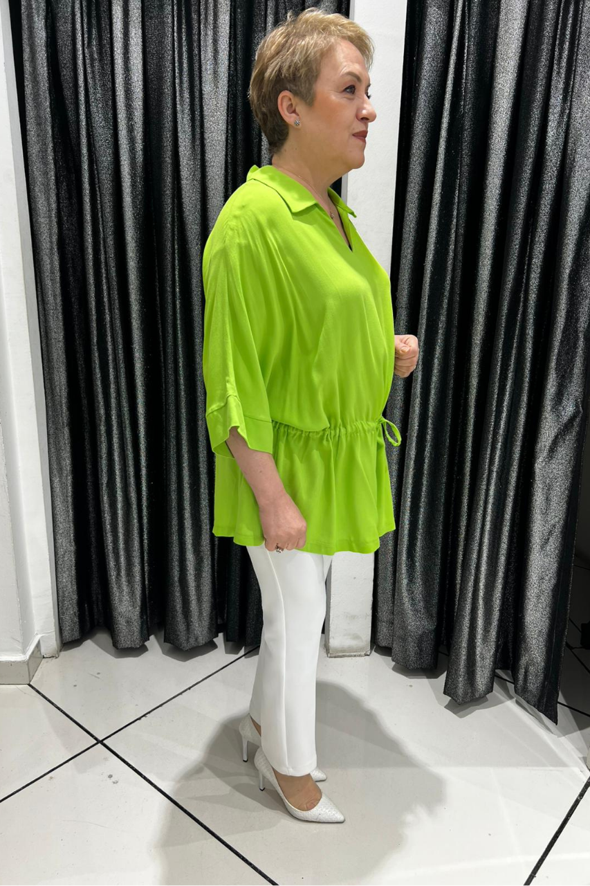 Selma Büyük Beden Büzgü Detaylı Bluz