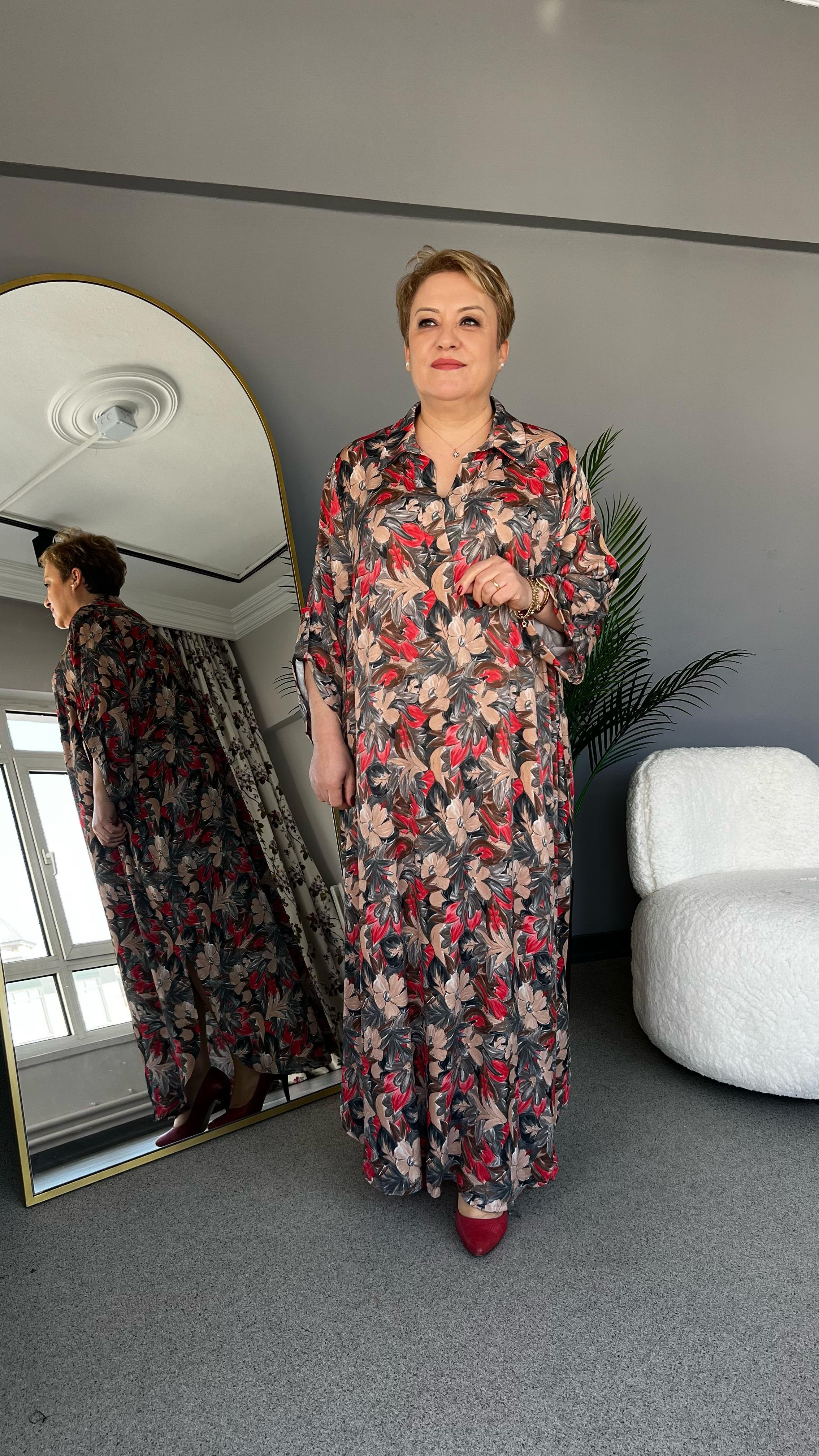 Selma Büyük Beden Desenli Elbise