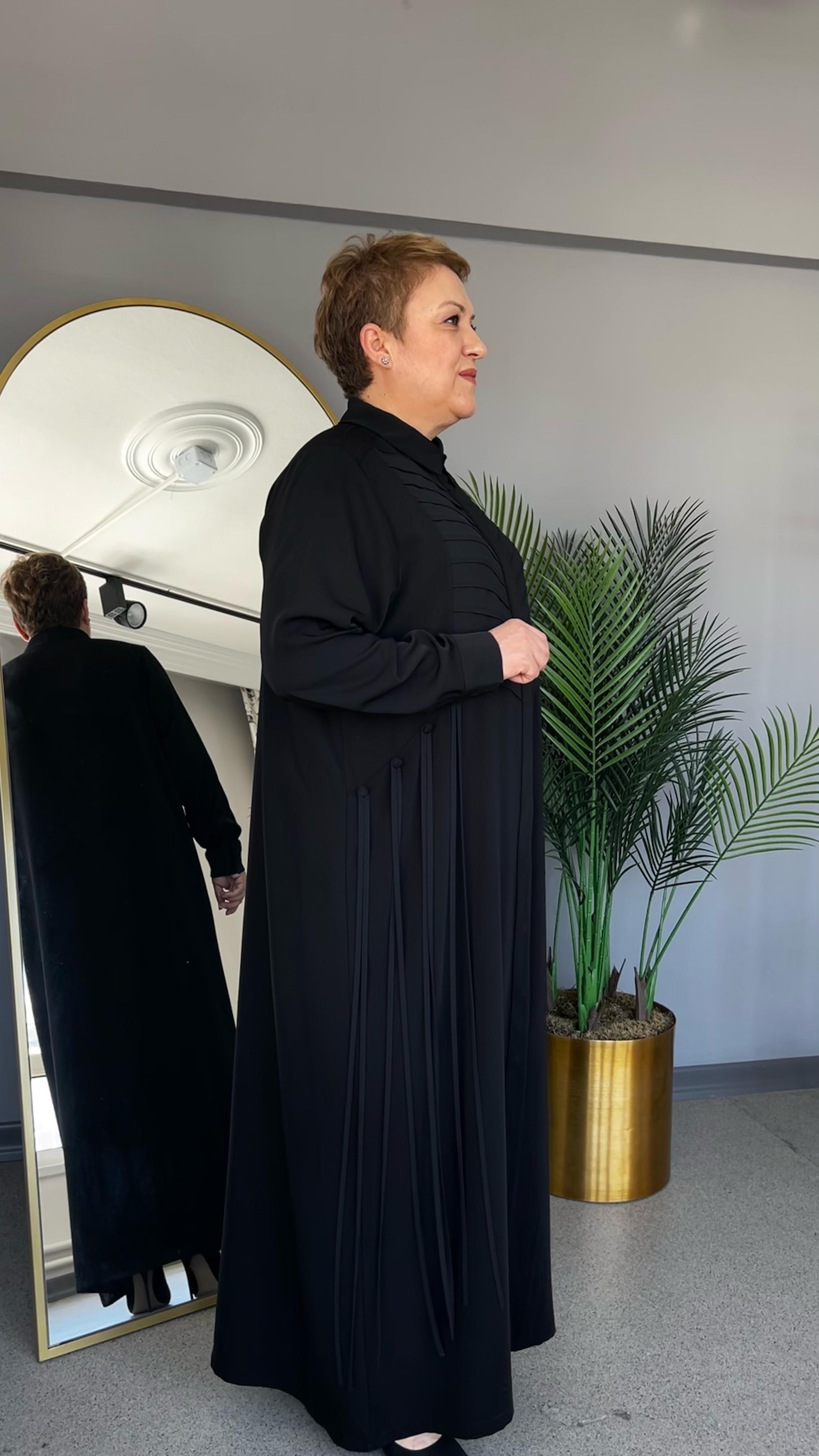 Selma Büyük Beden Dokuma Ferace