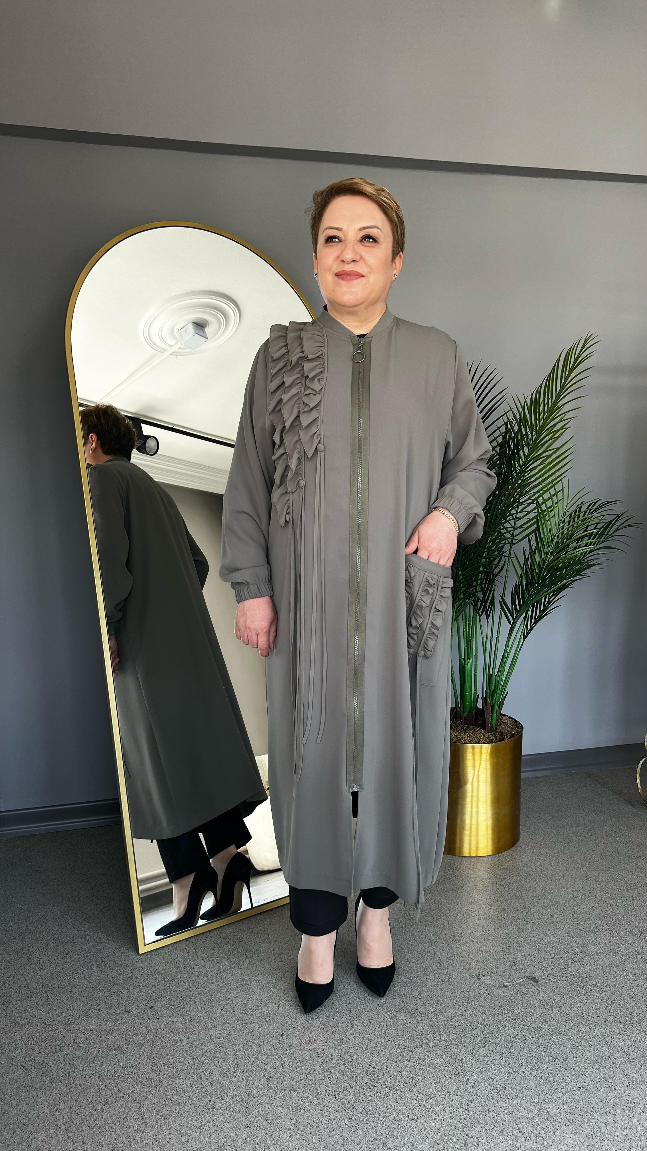 Selma Büyük Beden Fırfırlı Biyeli Kap