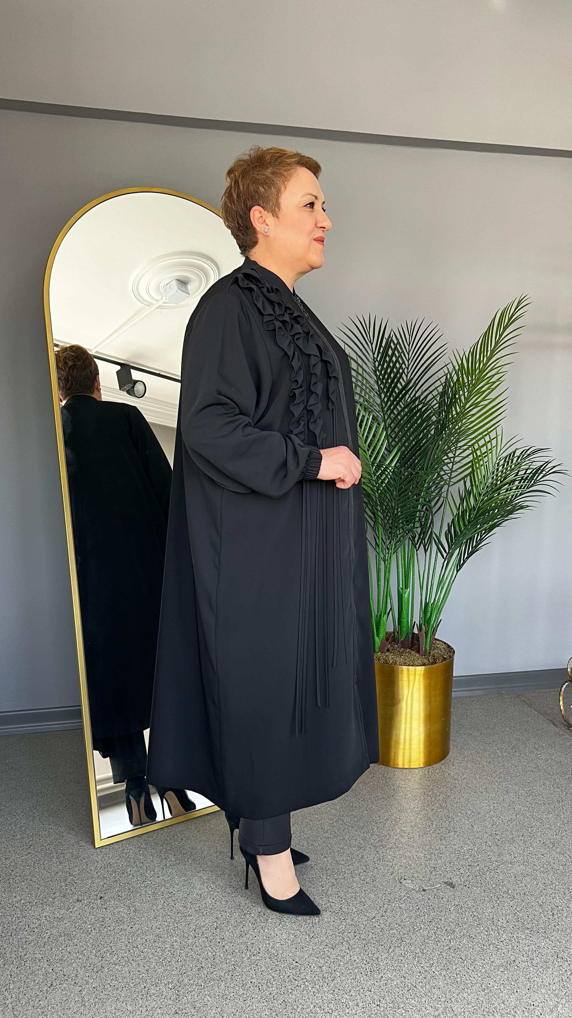 Selma Büyük Beden Fırfırlı Biyeli Kap