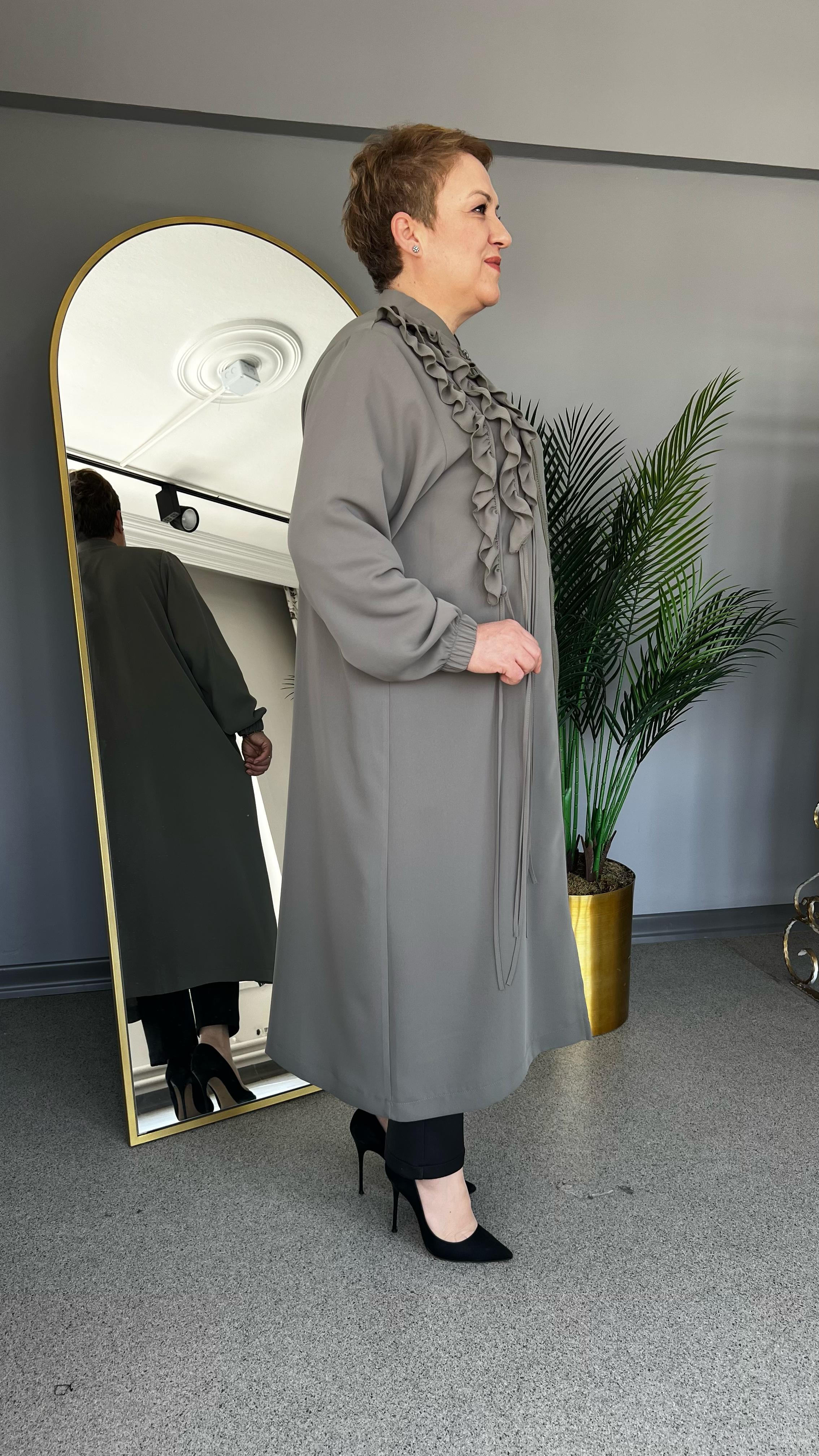 Selma Büyük Beden Fırfırlı Biyeli Kap