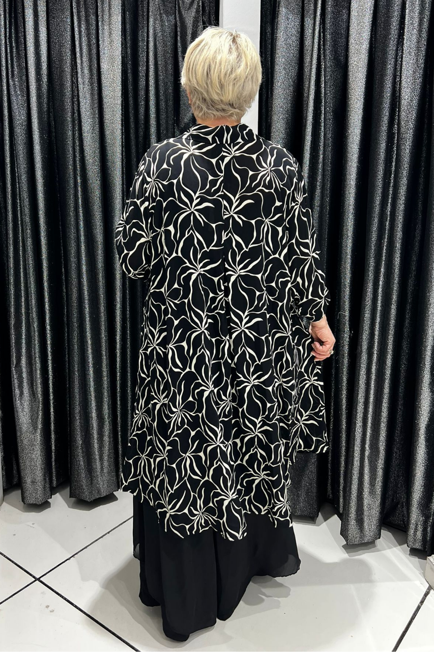 Selma Büyük Beden Floral Desenli Altlı Üstlü Takım