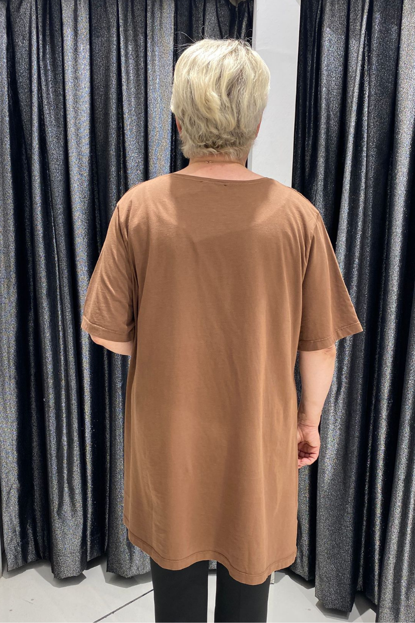 Selma Büyük Beden Geometrik Desenli T-Shirt