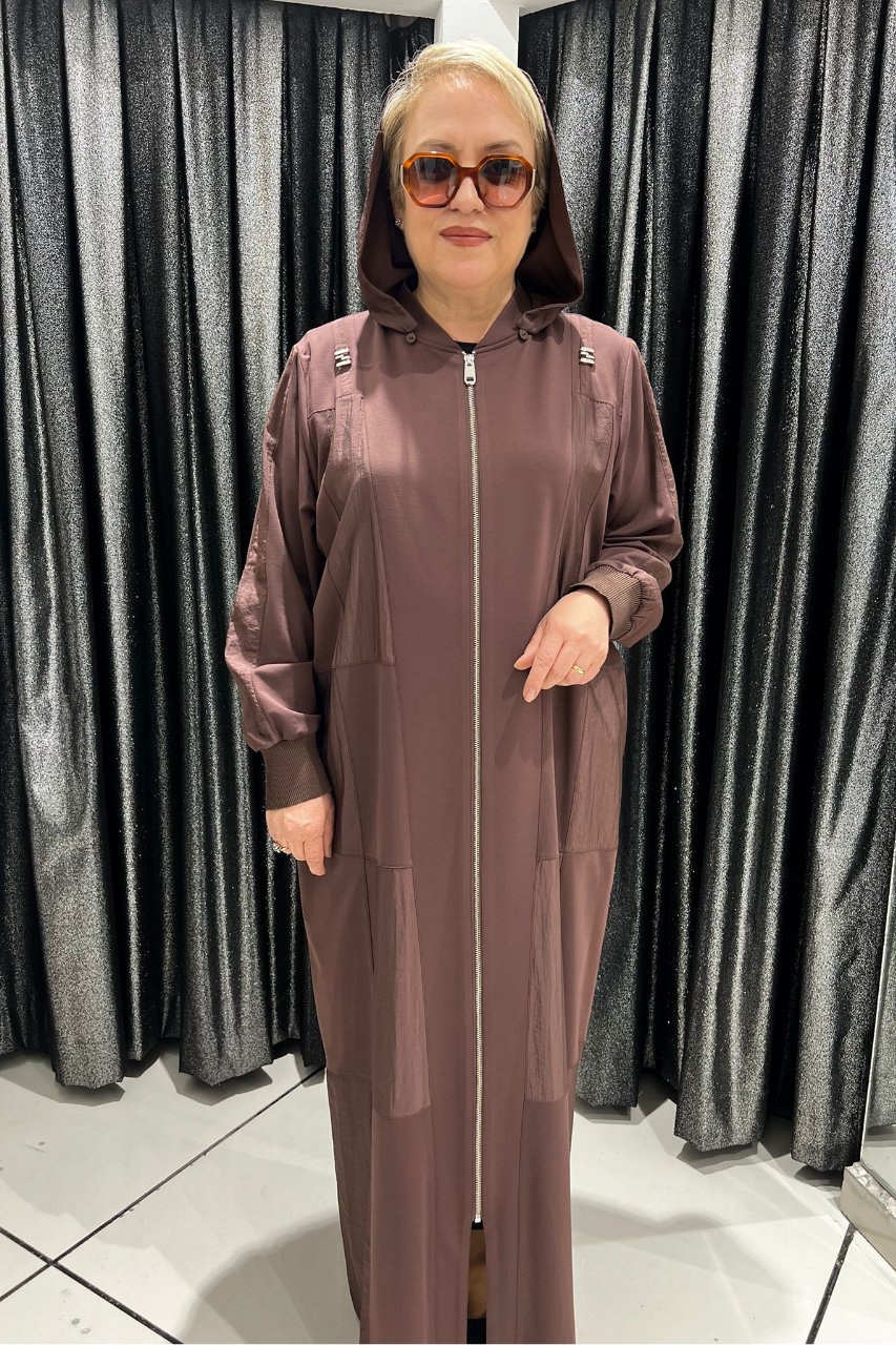 Selma Büyük Beden Hakim Yaka Cepli Ferace