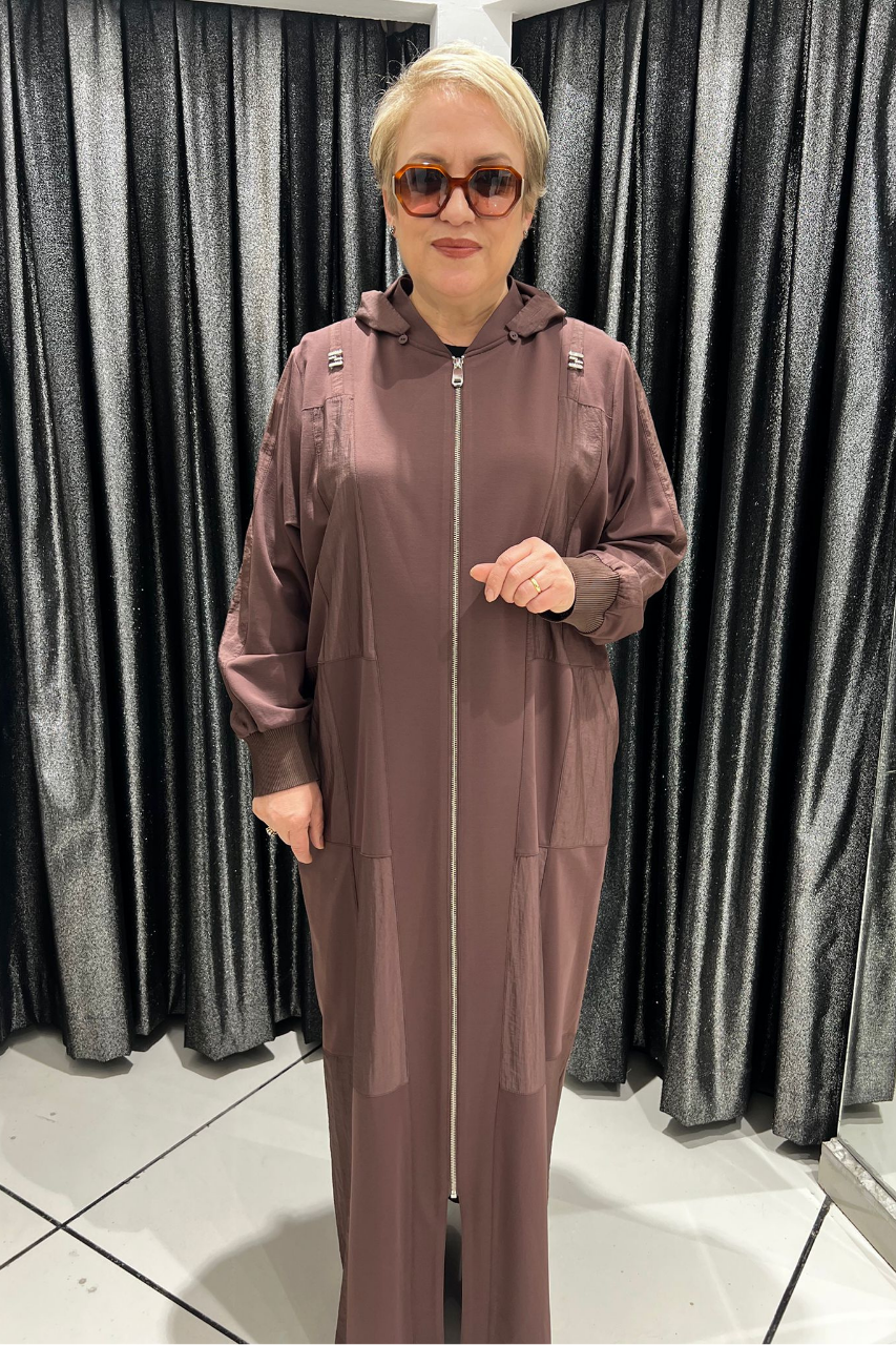 Selma Büyük Beden Hakim Yaka Cepli Ferace