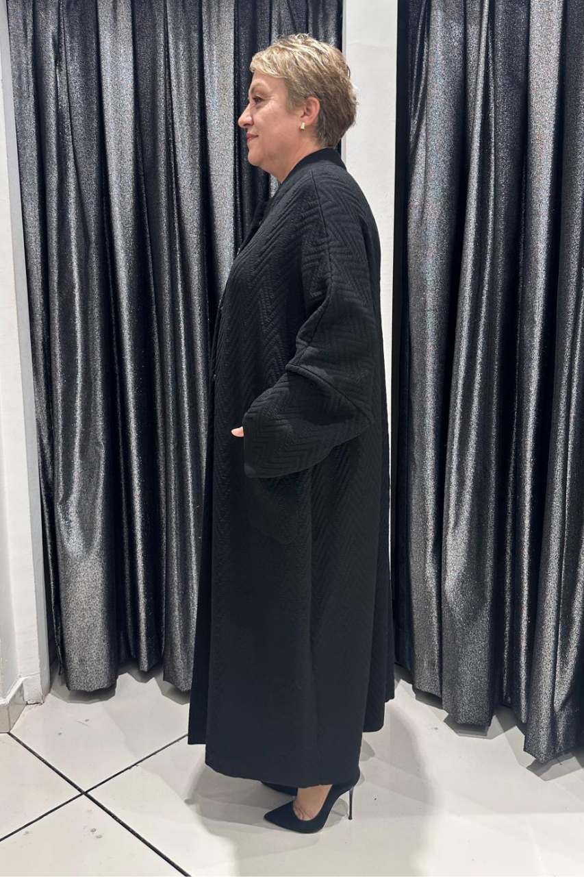 Selma Büyük Beden Hakim Yaka Triko Kap Modeli