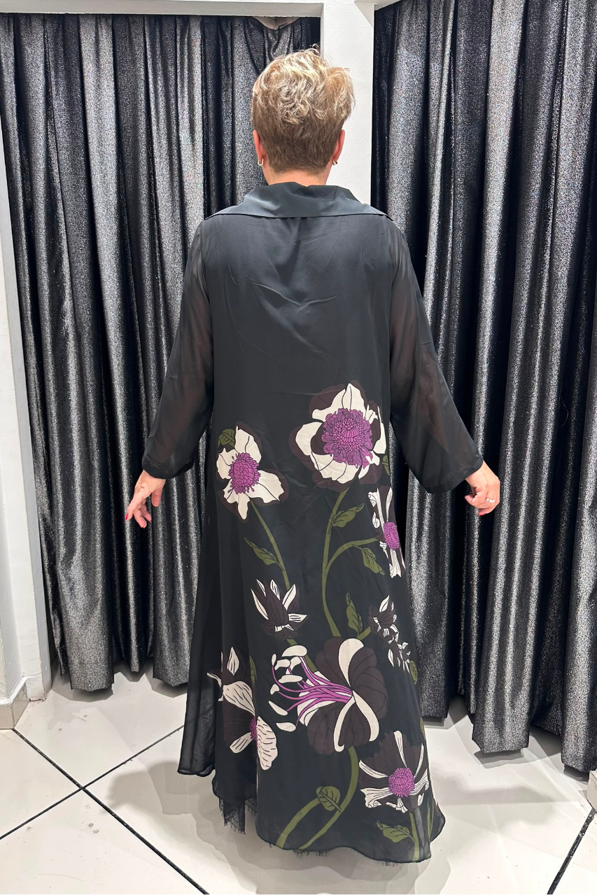 Selma Büyük Beden İçlikli Şifon Krep Elbise