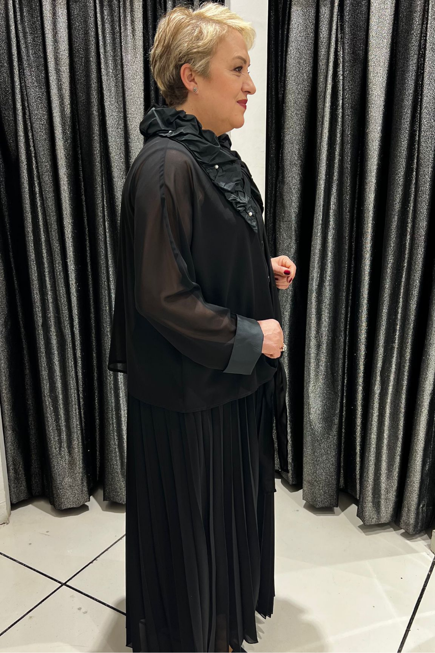 Selma Büyük Beden İki Parça Siyah Takım Elbise