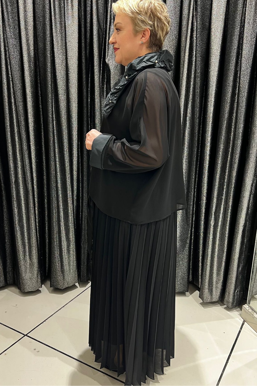 Selma Büyük Beden İki Parça Siyah Takım Elbise