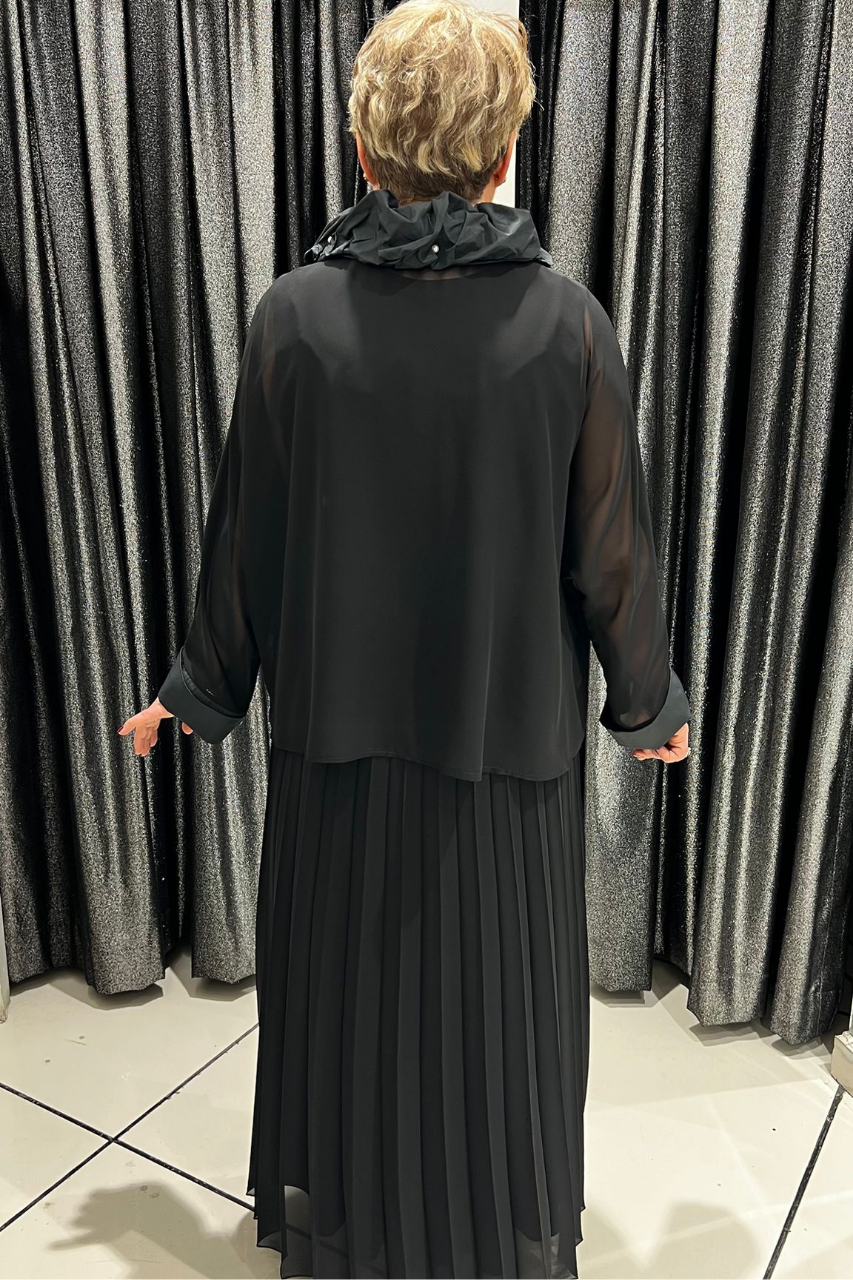 Selma Büyük Beden İki Parça Siyah Takım Elbise
