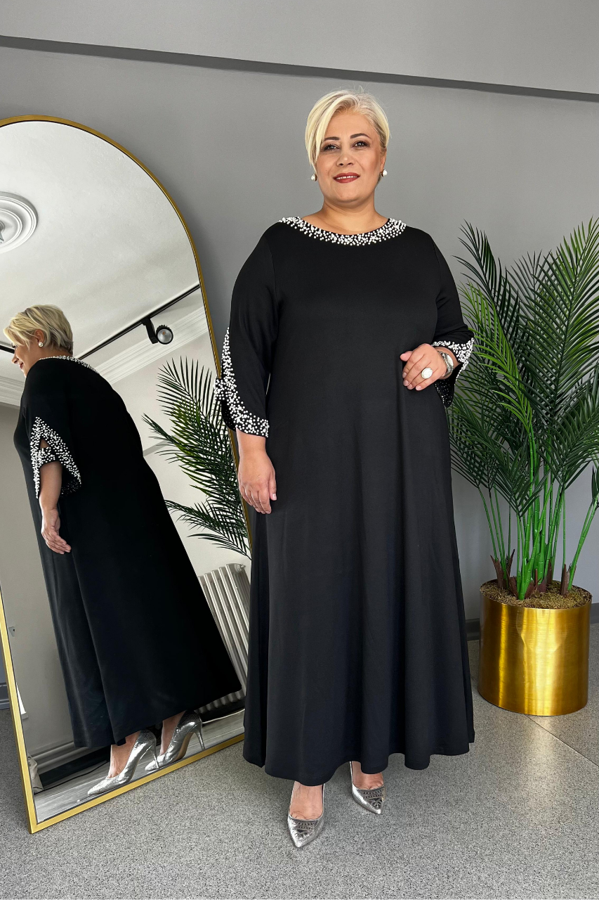 Selma Büyük Beden İncili Elbise