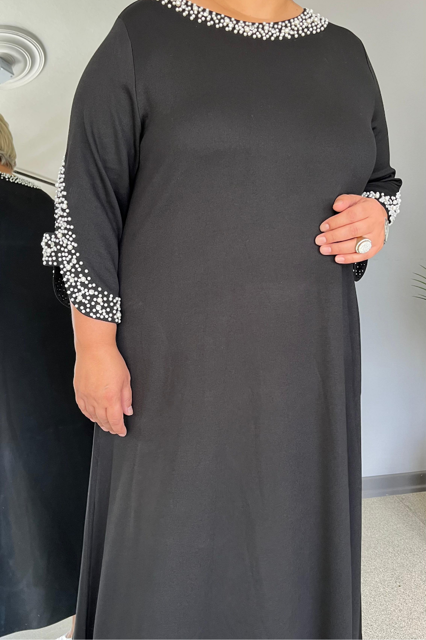 Selma Büyük Beden İncili Elbise