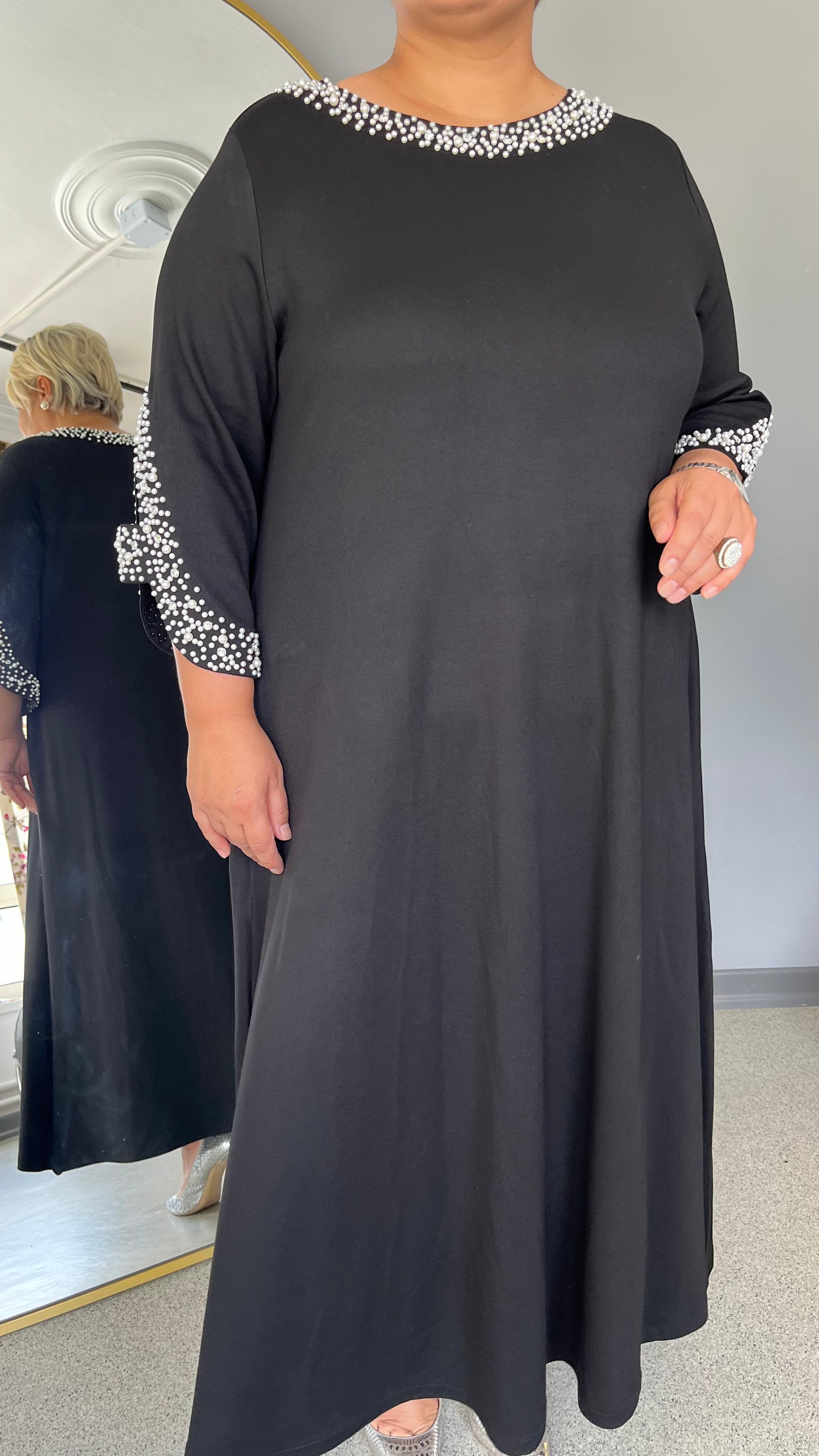 Selma Büyük Beden İncili Elbise