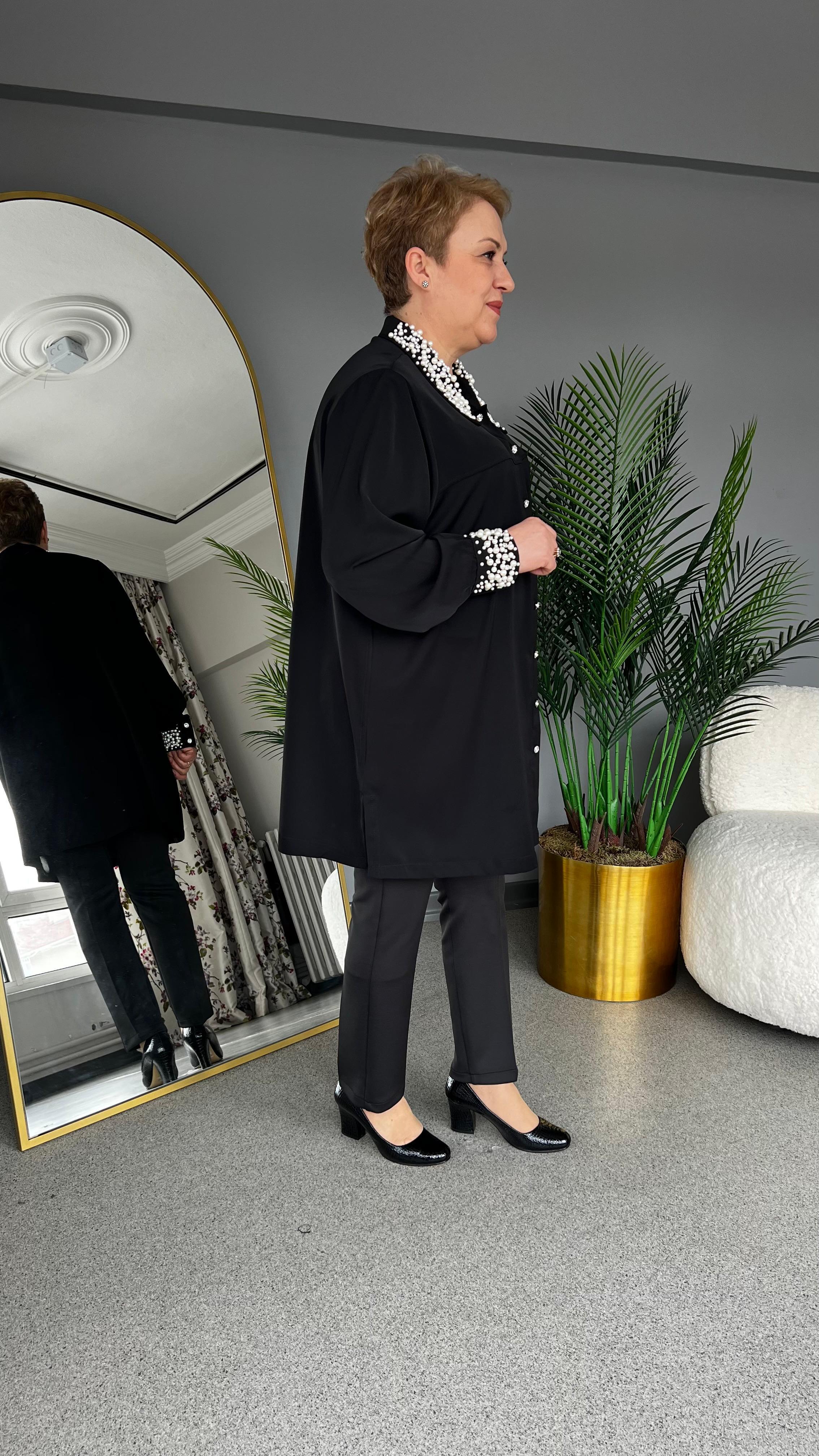 Selma Büyük Beden İncili Gömlek