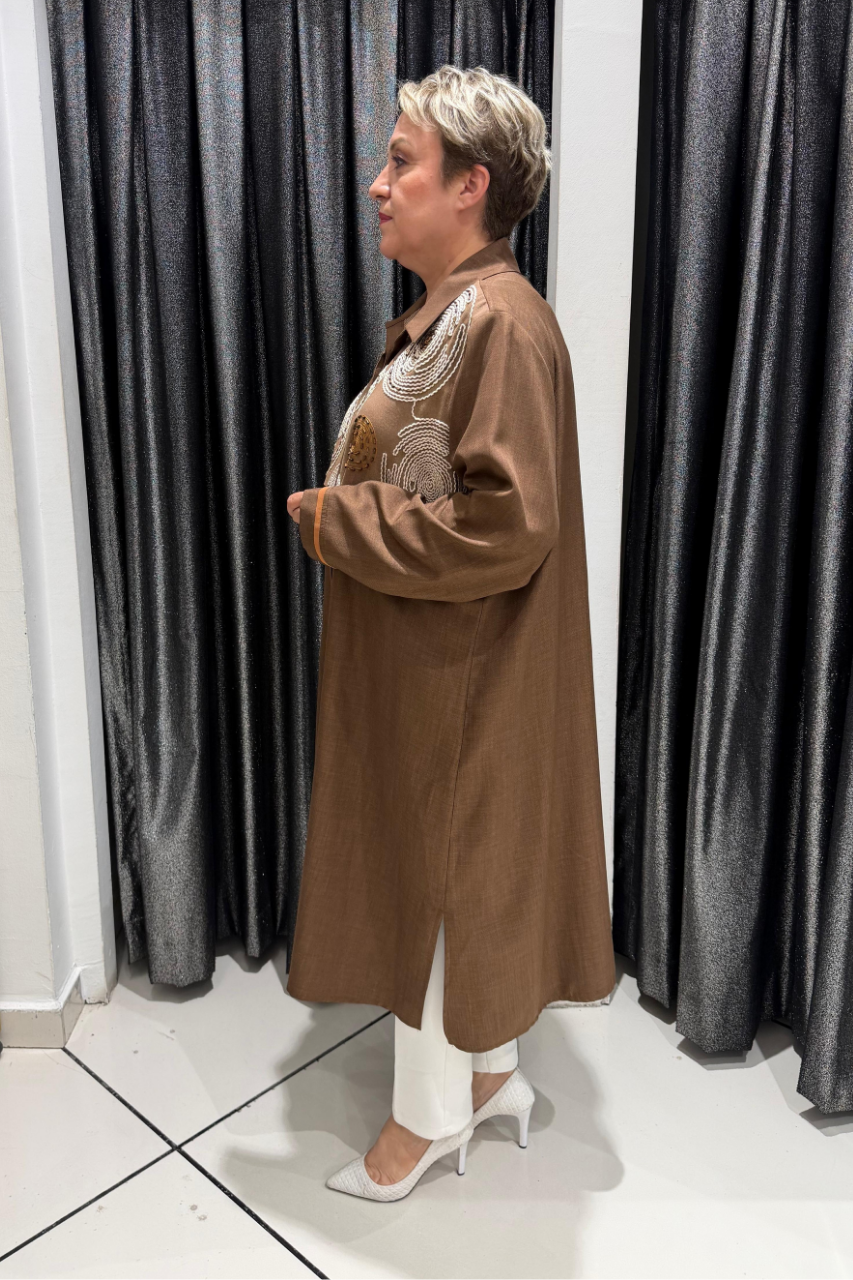 Selma Büyük Beden İşlemeli Gömlek