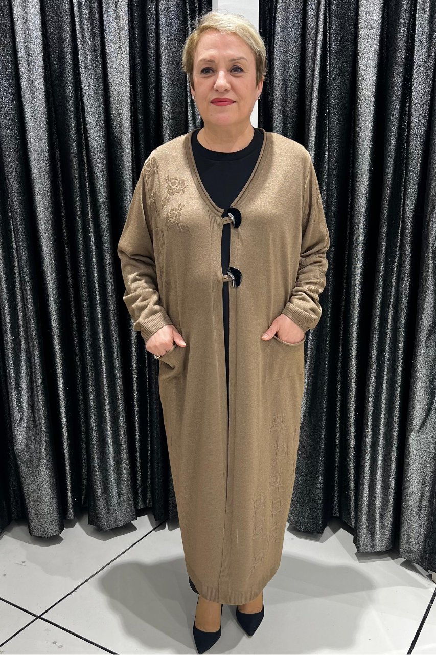 Selma Büyük Beden Merserize Şık Hırka