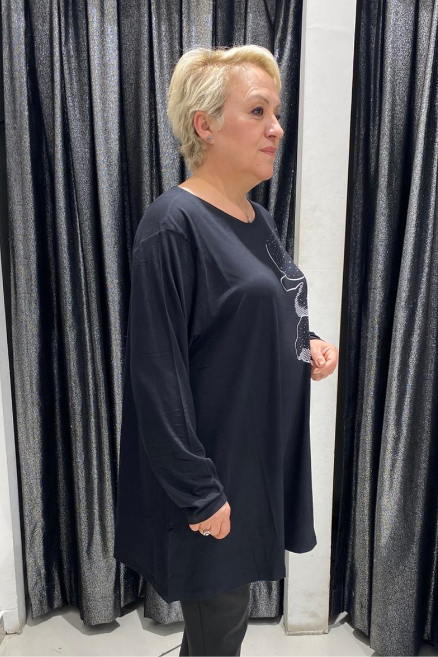 Selma Büyük Beden Modern Desen Detaylı Tunik