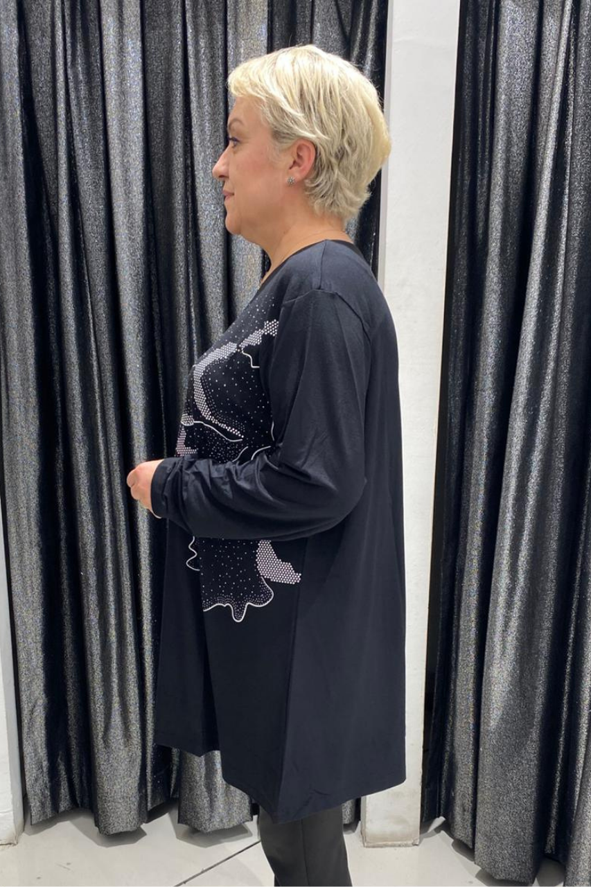 Selma Büyük Beden Modern Desen Detaylı Tunik